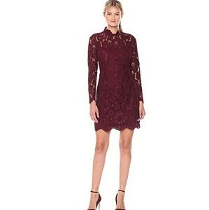 Betsey Johnson Women's Lace Sheath Dress, Wine, 4